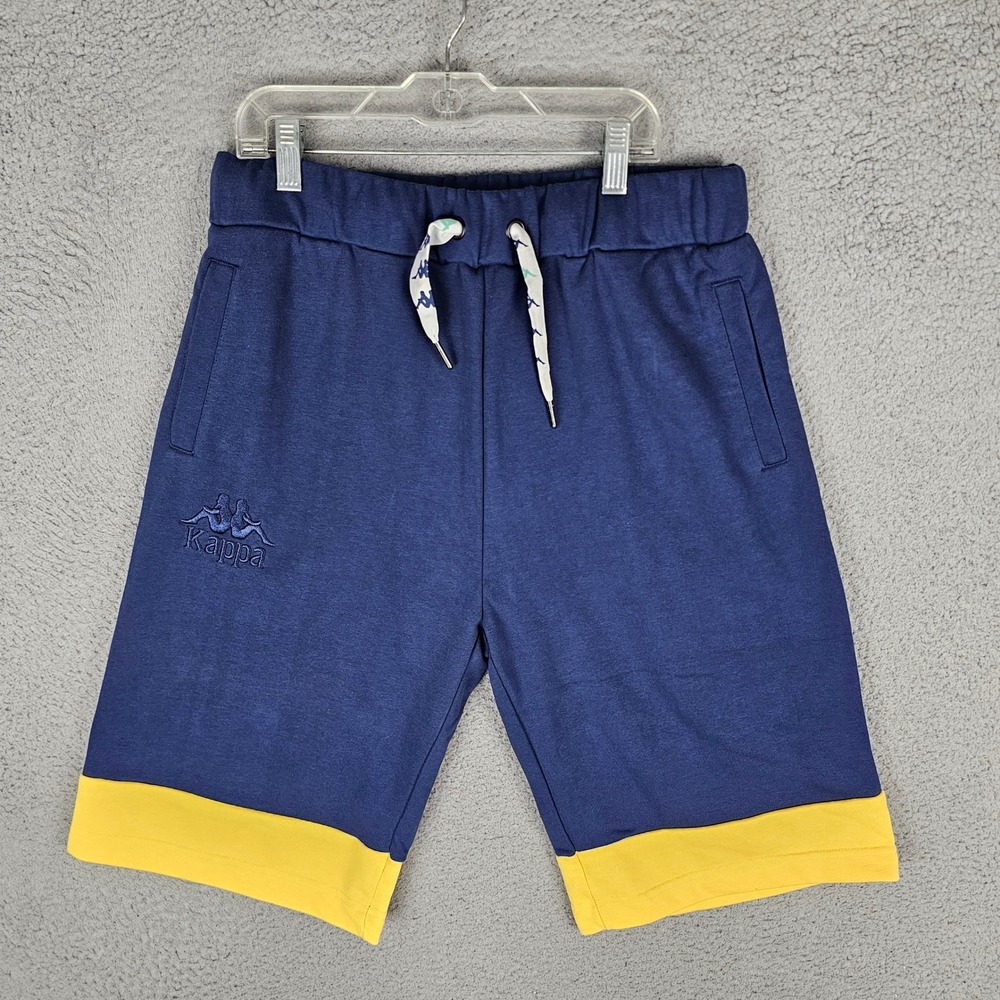 Kappa Shorts Mens M Blue Authentic Sand Collide 304S4S0 Regular Fit Embroidered